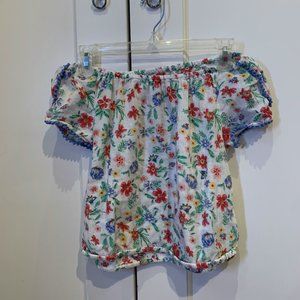 White Floral Off-the-Shoulder Top